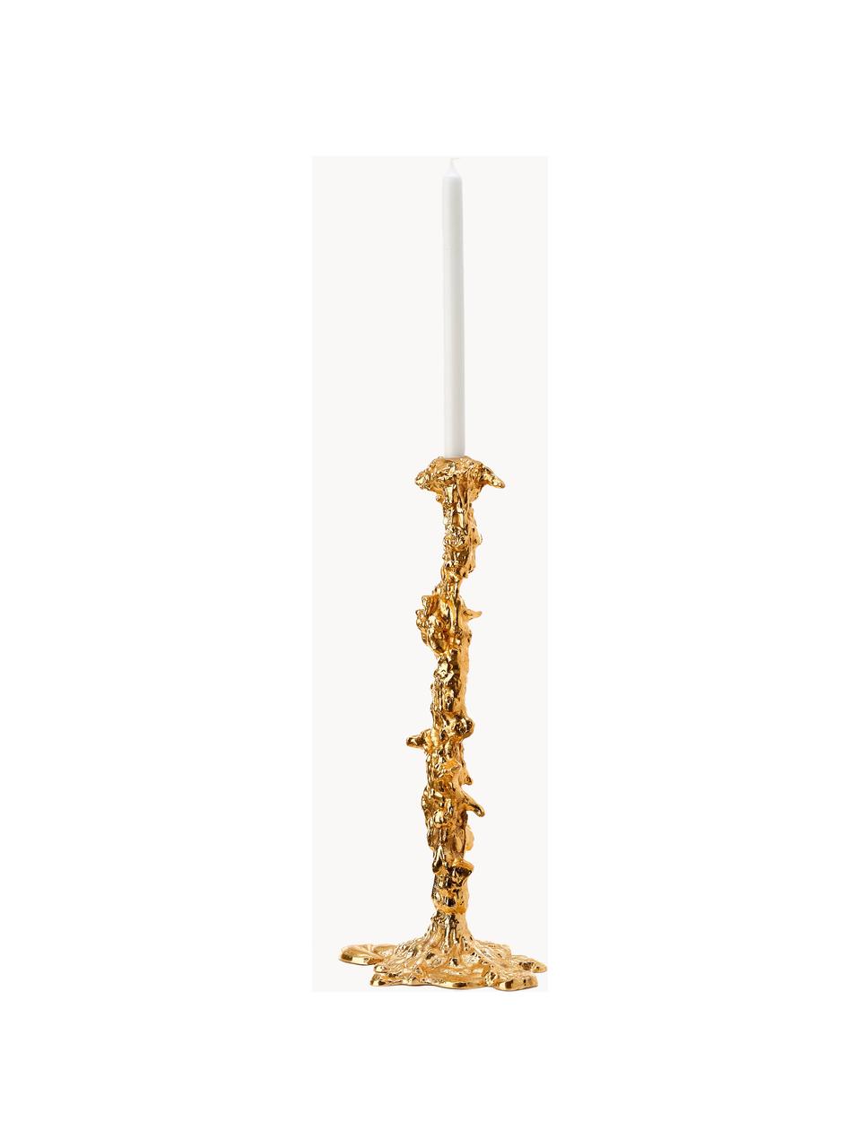 Candelabro in metallo Drip, Metallo rivestito, Dorato, Larg. 22 x Alt. 50 cm