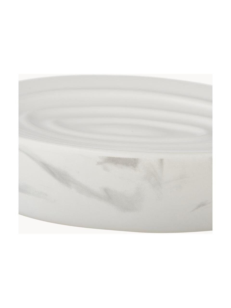 Porte-savon en céramique Daro, Céramique, Blanc, marbré, larg. 13 x haut. 3 cm