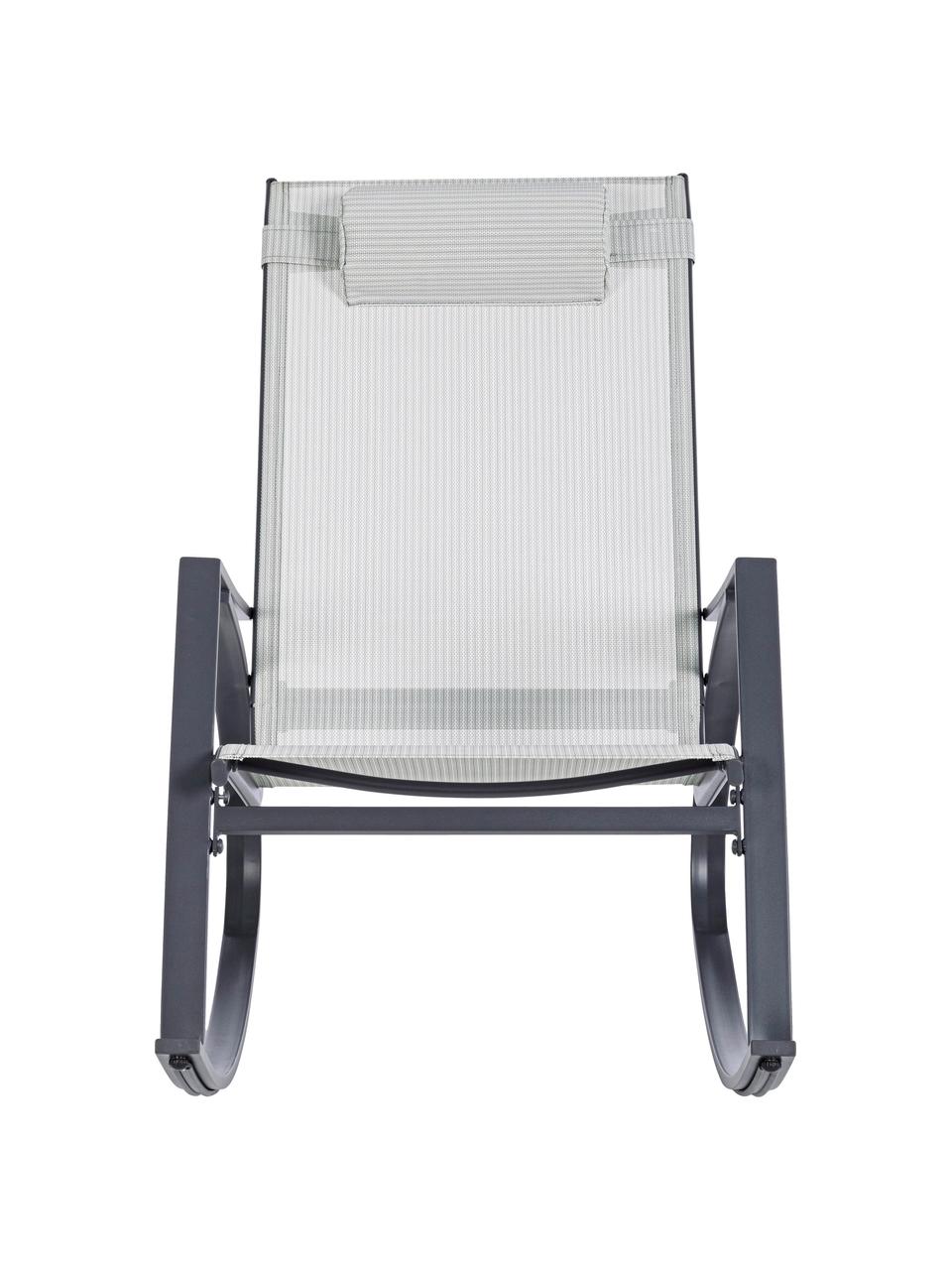 Schommelstoel Demid met verstelbare hoofdsteun, Frame: gefosfateerd en gepoederc, Bekleding: Textilene, Antraciet, B 95 x D 61 cm