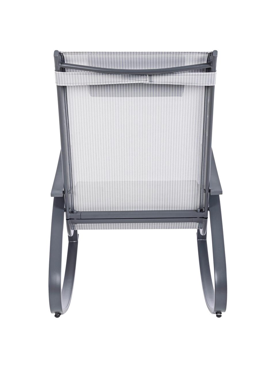 Schommelstoel Demid met verstelbare hoofdsteun, Frame: gefosfateerd en gepoederc, Bekleding: Textilene, Antraciet, B 95 x D 61 cm