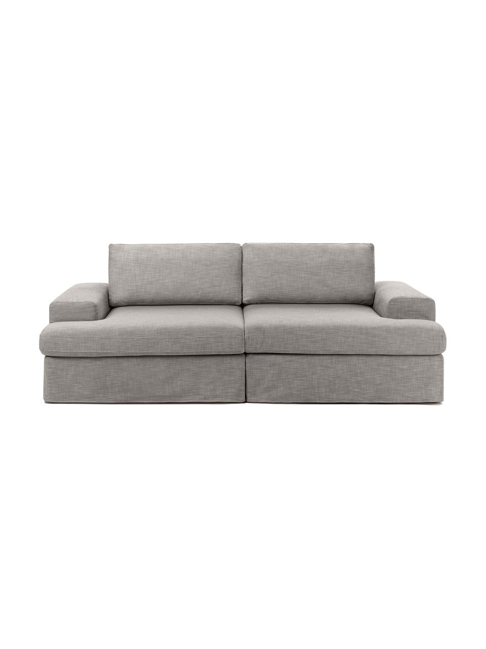 Modulares Sofa Russell (2-Sitzer), Bezug: 100% Baumwolle Der strapa, Gestell: Massives Kiefernholz FSC-, Füße: Kunststoff, Webstoff Grau, B 206 x H 77 cm