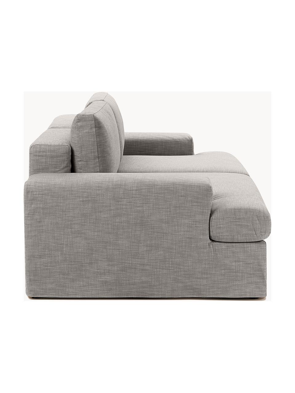 Sofa modułowa Russell (3-osobowa), Tapicerka: 100% bawełna Dzięki tkani, Stelaż: lite drewno sosnowe, skle, Nogi: tworzywo sztuczne Ten pro, Szara tkanina, S 206 x G 103 cm