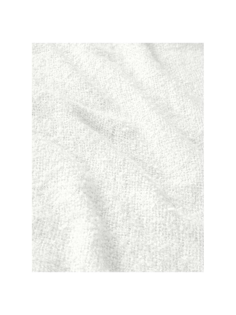 Decke Mysa mit Fransenabschluss, 100 % Acryl, Cremeweiß, B 120 x L 150 cm