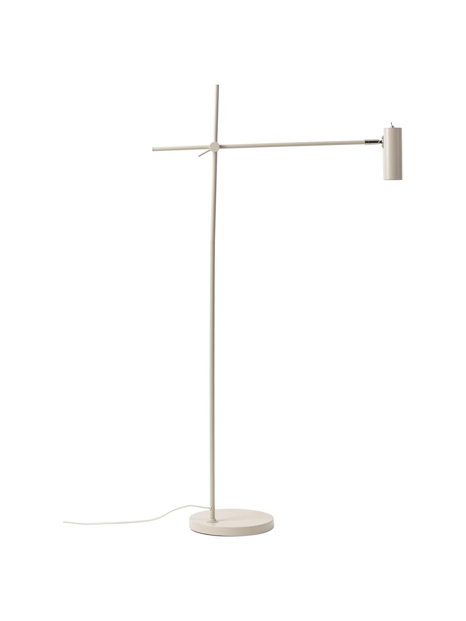 Lampada da lettura Cassandra, Paralume: metallo verniciato a polv, Base della lampada: metallo verniciato a polv, Beige opaco, Larg. 75 x Alt. 152 cm
