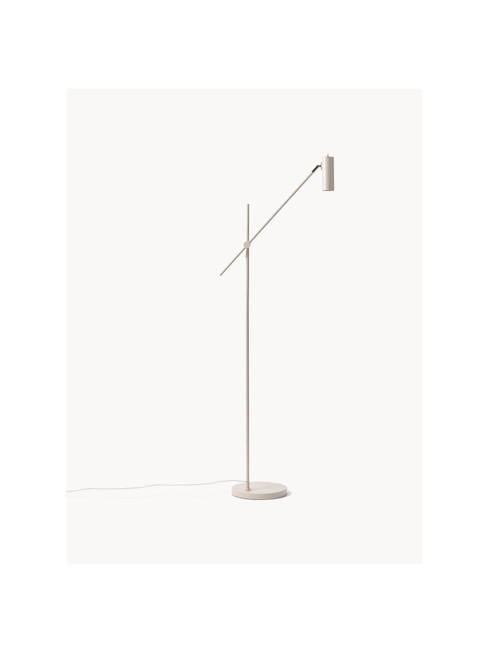 Leeslamp Cassandra, Lampenkap: gepoedercoat metaal, Lampvoet: gepoedercoat metaal, Beige, H 152 cm