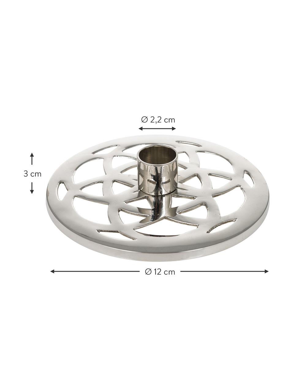 Kerzenhalter Lily in Silber, Edelstahl, Edelstahl, Ø 12 x H 3 cm
