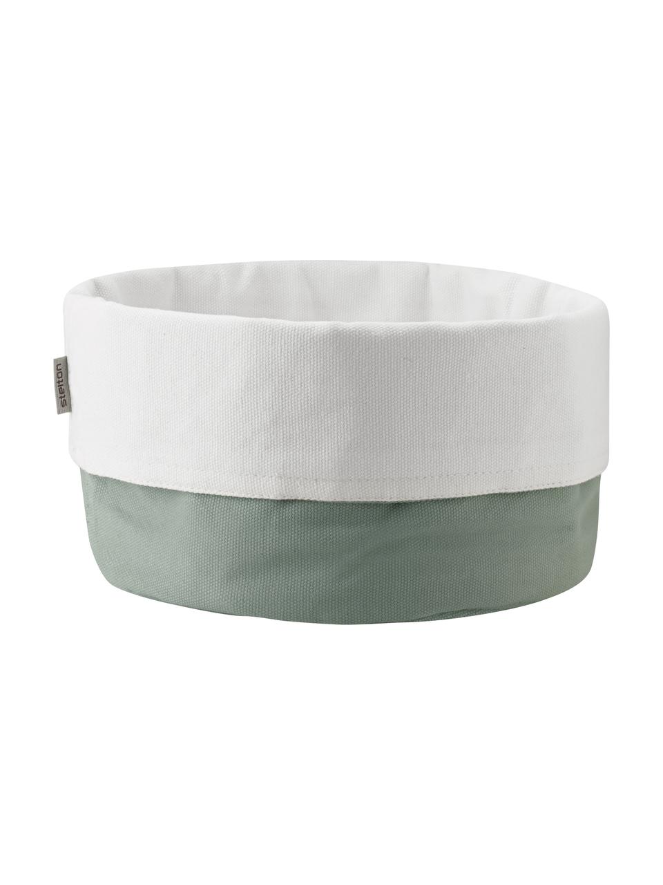 Panera de lino Oleg, 100% lino de algodón, Verde, blanco, Ø 23 x Al 21 cm