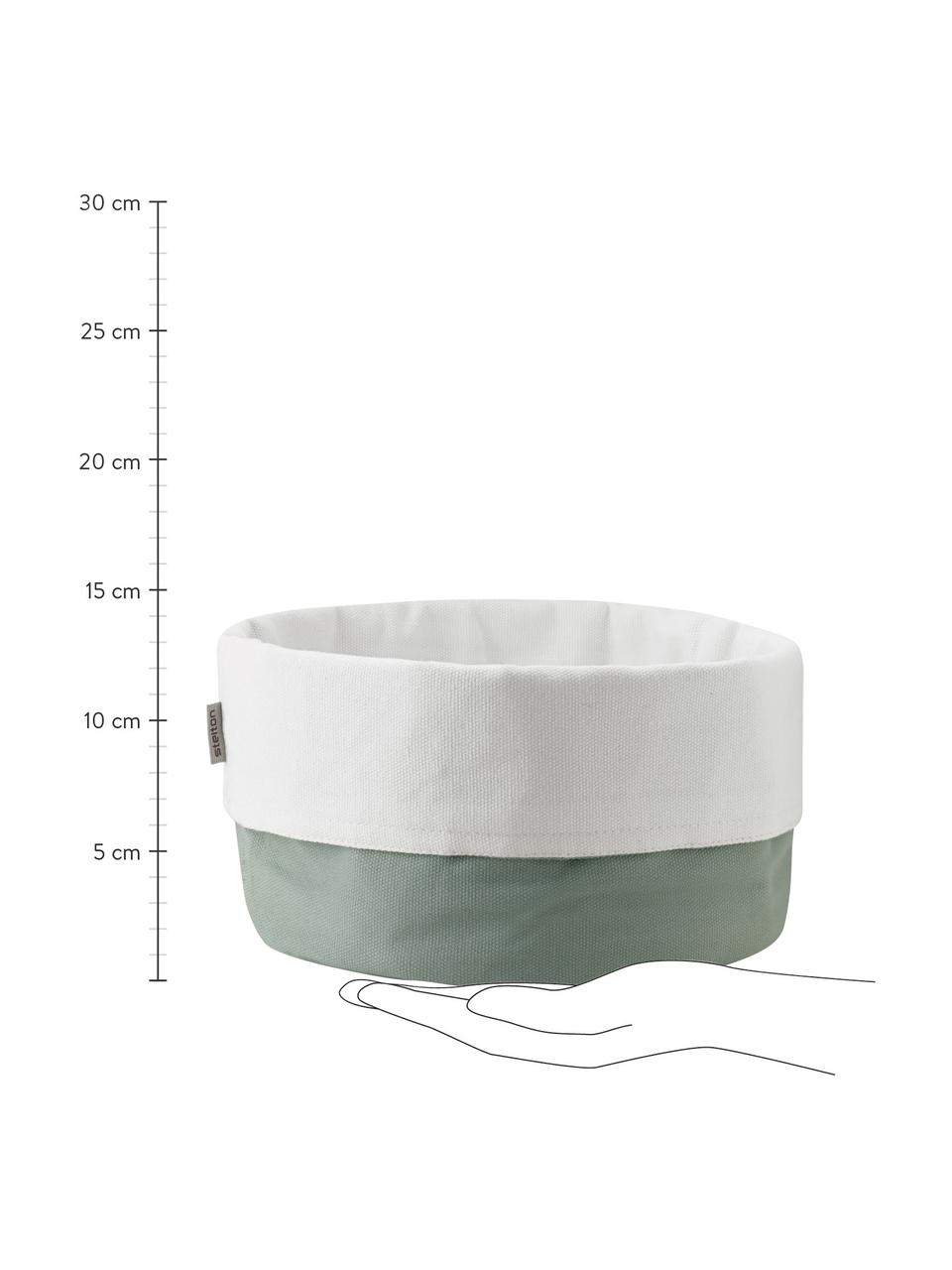 Panera de lino Oleg, 100% lino de algodón, Verde, blanco, Ø 23 x Al 21 cm