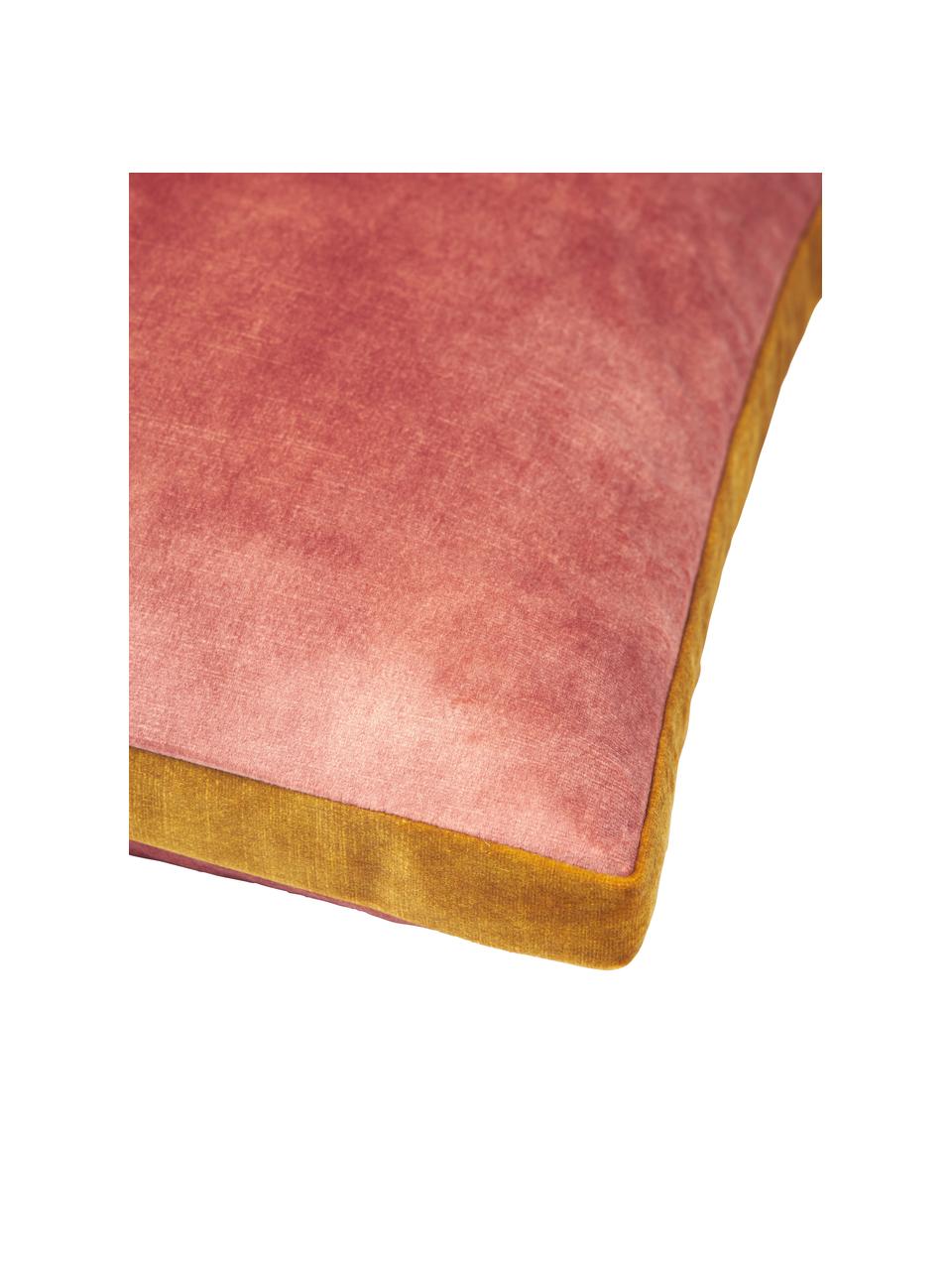 Cojín de terciopelo con ribete Tia, con relleno, Funda: 100% poliéster (terciopel, Terciopelo coral, An 40 x L 40 cm