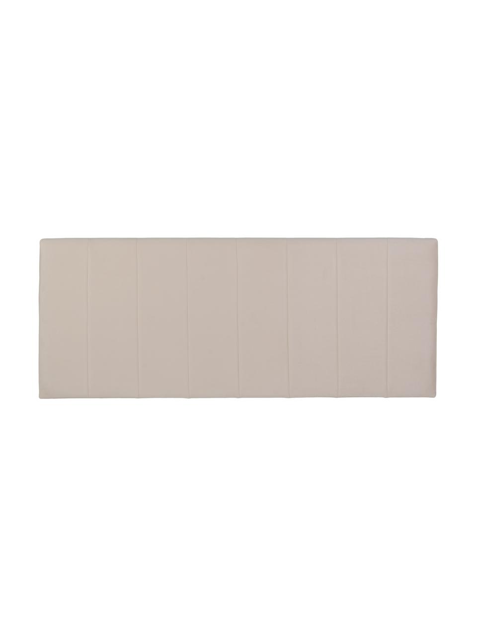 Gestoffeerd fluwelen hoofdeinde Adrio in beige, Bekleding: 100% polyester fluweel, Frame: hout, metaal, Fluweel beige, B 160 x H 64 cm