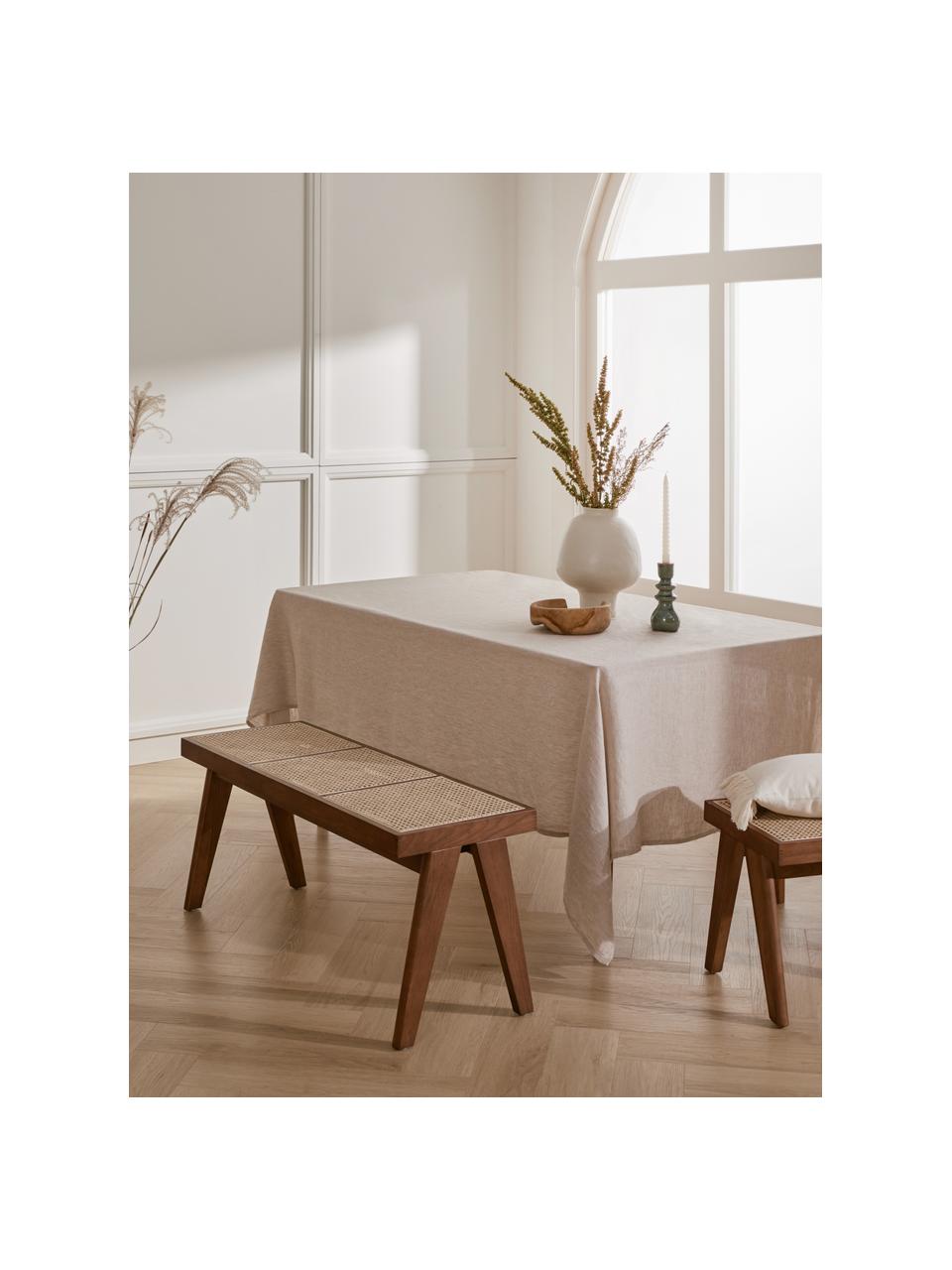 Banco con tejido vienés Sissi, Estructura: madera de roble maciza, Asiento: ratán, Ratán, madera de roble oscura, An 110 x Al 48 cm