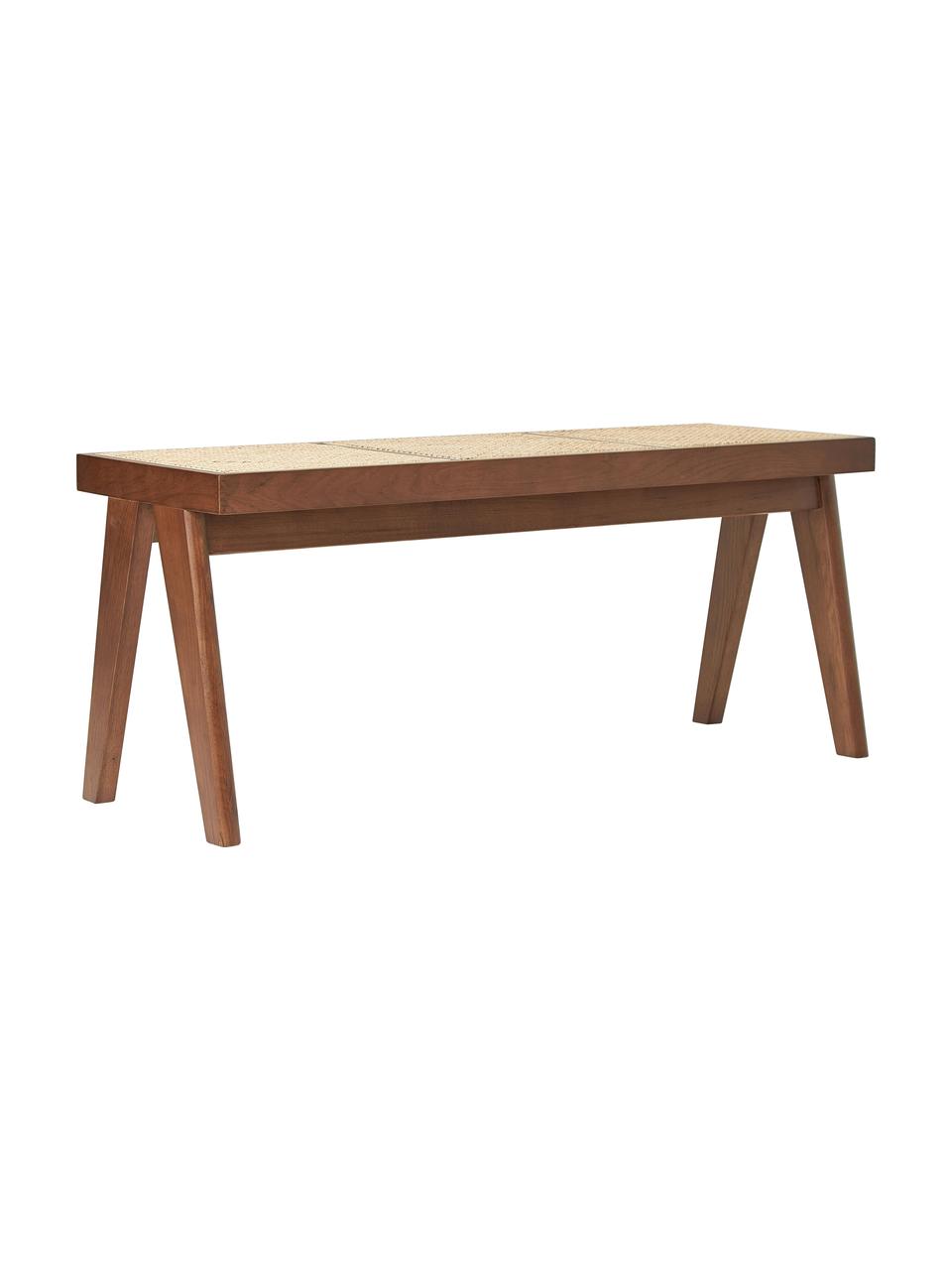 Lavička s viedenským výpletom Sissi, Ratan, tmavé dubové drevo, Š 110 x V 48 cm
