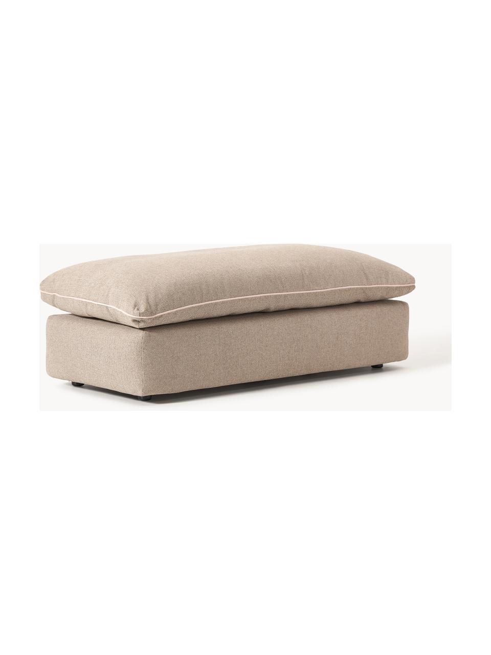 Pouf XL Felix, Tissu beige, larg. 140 x prof. 60 cm