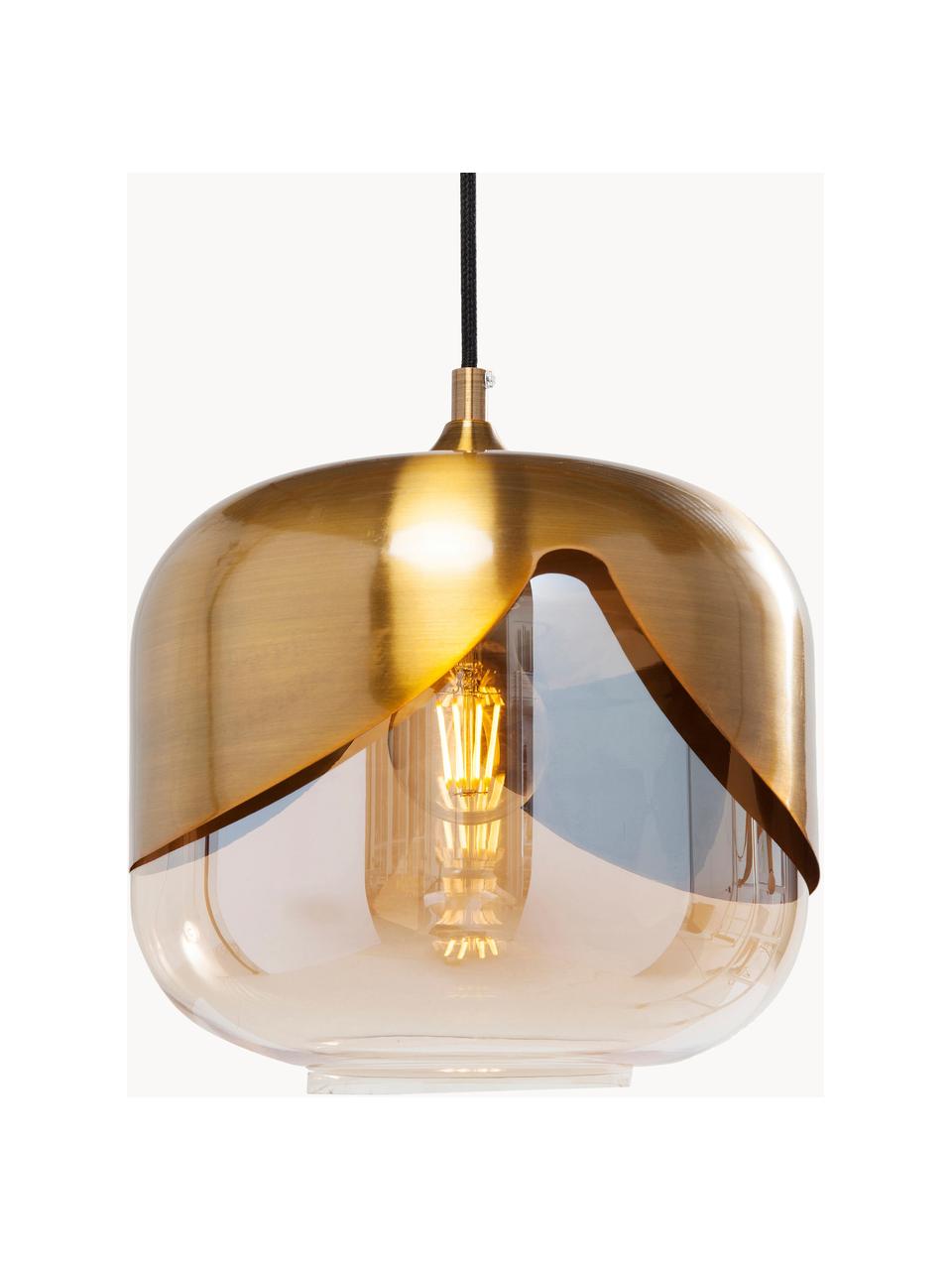 Lampa wisząca ze szkła Golden Goblet, Mosiądz, Ø 25 x W 25 cm