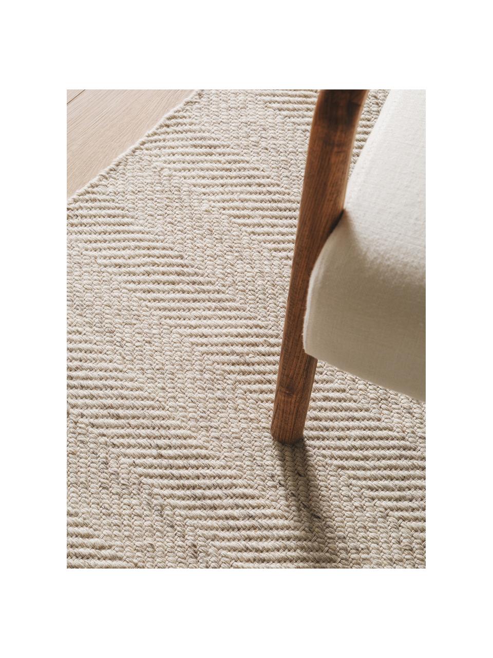 Tapis en laine tissé à la main avec franges Lars, 60 % laine, 20 % coton, 20 % polyester

Les tapis en laine peuvent perdre des fibres lors des premières semaines et des peluches peuvent se former, ce phénomène est naturel et diminue à mesure de votre usage et du temps, Beige clair, larg. 80 x long. 150 cm (taille XS)