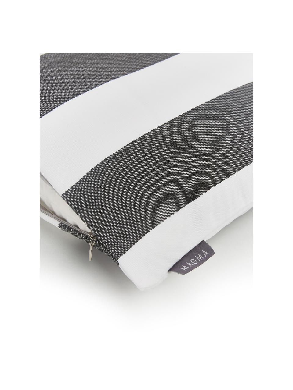 Poszewka na poduszkę zewnętrzną Santorin, 100% polipropylen
powlekany Teflonem, Antracytowy, biały, S 40 x D 40 cm