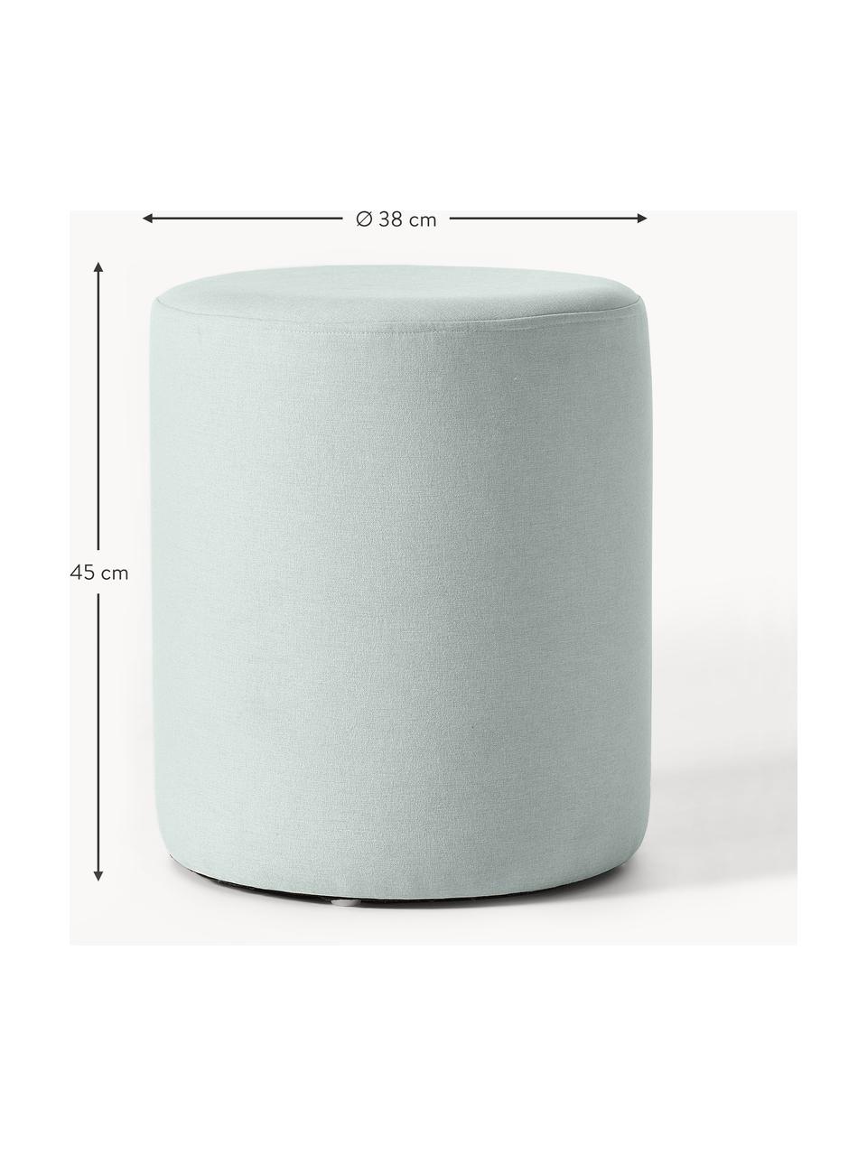Hocker Daisy, Bezug: 100% Polyester Der hochwe, Rahmen: Sperrholz, Webstoff Mintgrün, Ø 38 x H 45 cm
