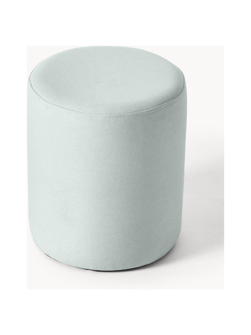 Hocker Daisy, Bezug: 100 % Polyester Der hochw, Rahmen: Sperrholz Das in diesem P, Webstoff Mintgrün, Ø 38 x H 45 cm