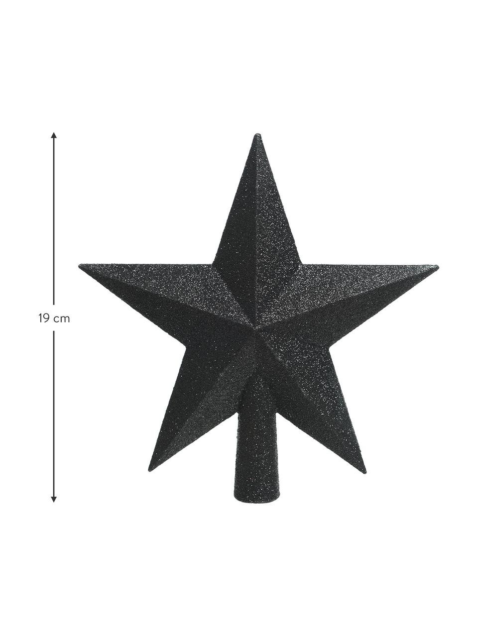 Bruchsichere Weihnachtsbaumspitze Morning Star, Ø 19 cm, Kunststoff, Schwarz, glänzend, B 19 x H 19 cm