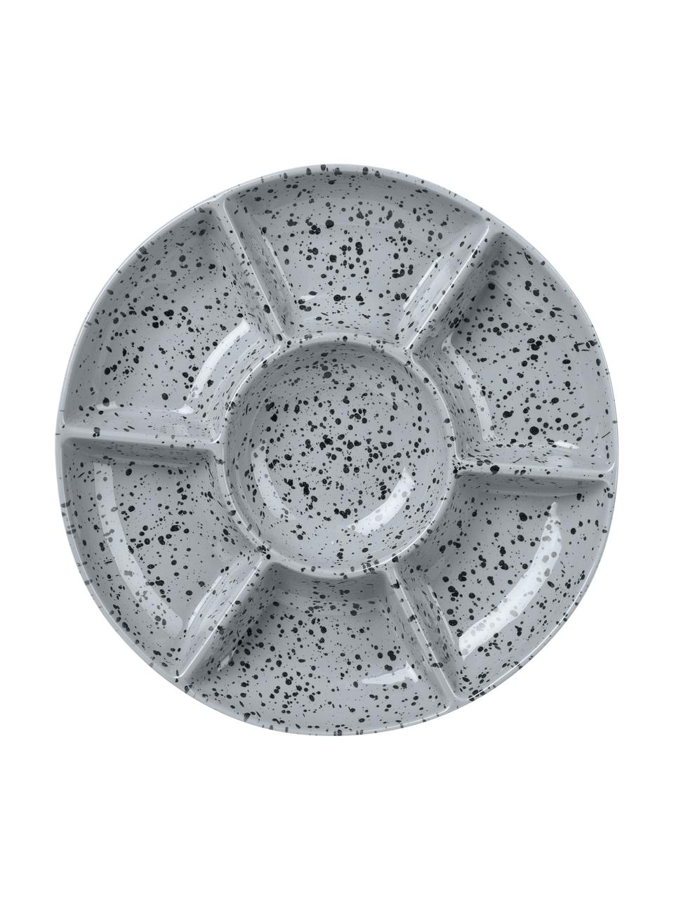 Ručne vyrobený servírovací tanier Ditte, Kamenina, Sivá, škvrnitá, Ø 26 x V 4 cm