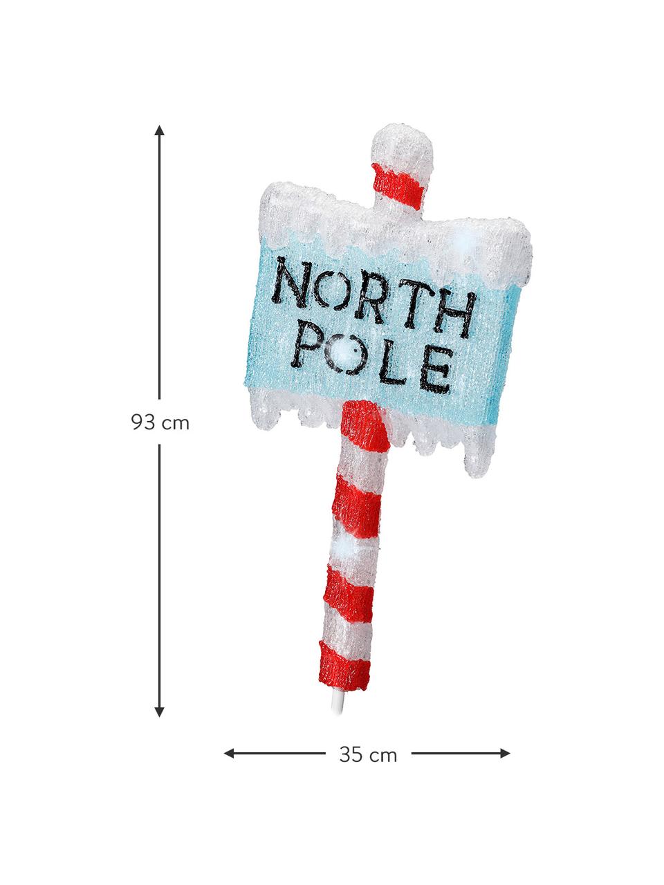 LED lichtobject North Pole H 93 cm, met stekker, Kunststof, Rood, blauw, wit, B 35 cm x H 93 cm