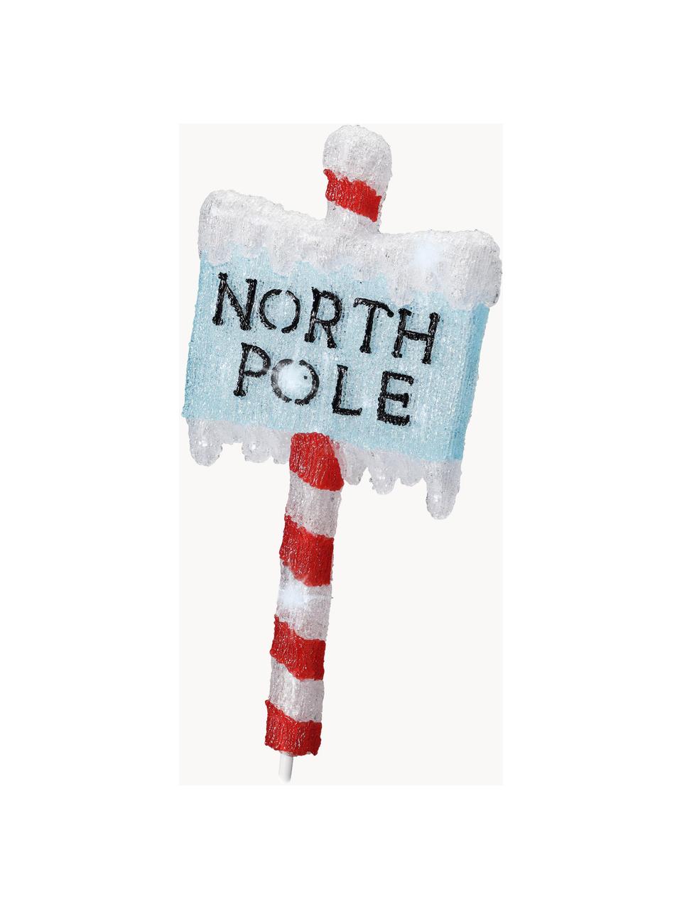 Světelná LED dekorace se zástrčkou North Pole, V 93 cm, Umělá hmota, Červená, modrá, bílá, Š 35 cm, V 93 cm