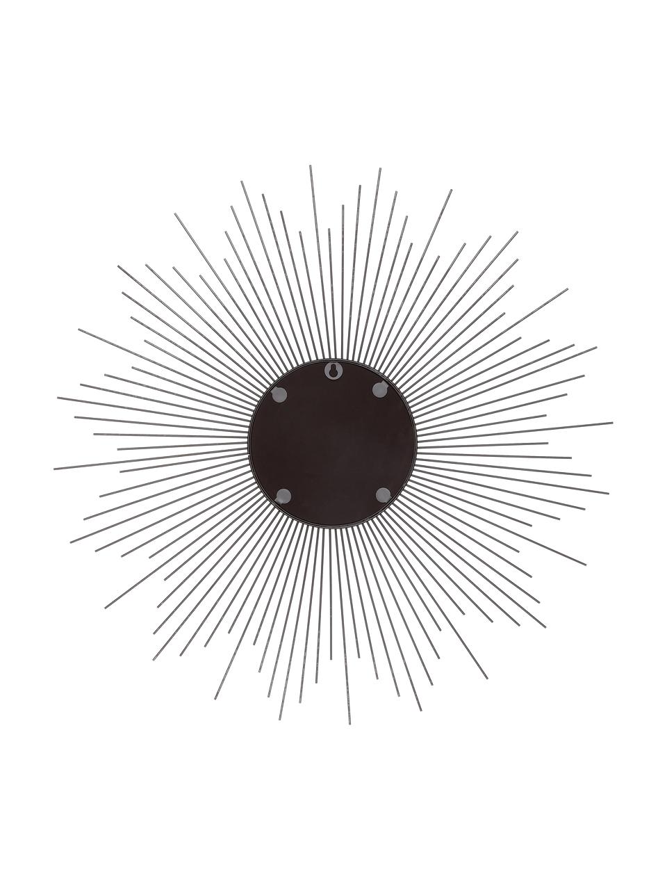 Zonnespiegel Ella met zwarte metalen lijst, Lijst: gecoat metaal, Zwart, Ø 104 x D 3 cm