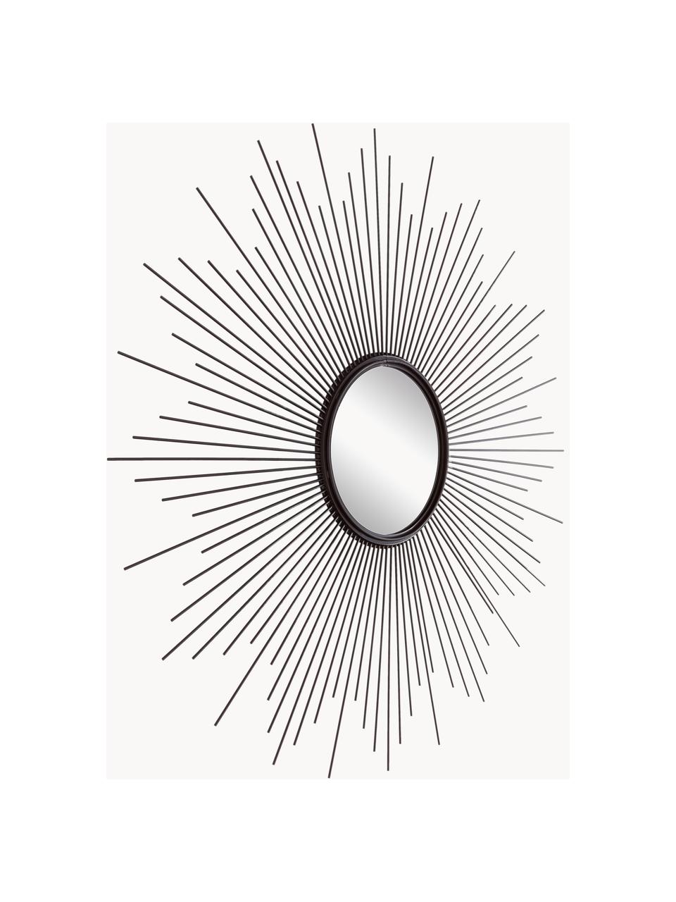 Zrkadlo v tvare slnka Ella, Čierna, Ø 104 x H 3 cm