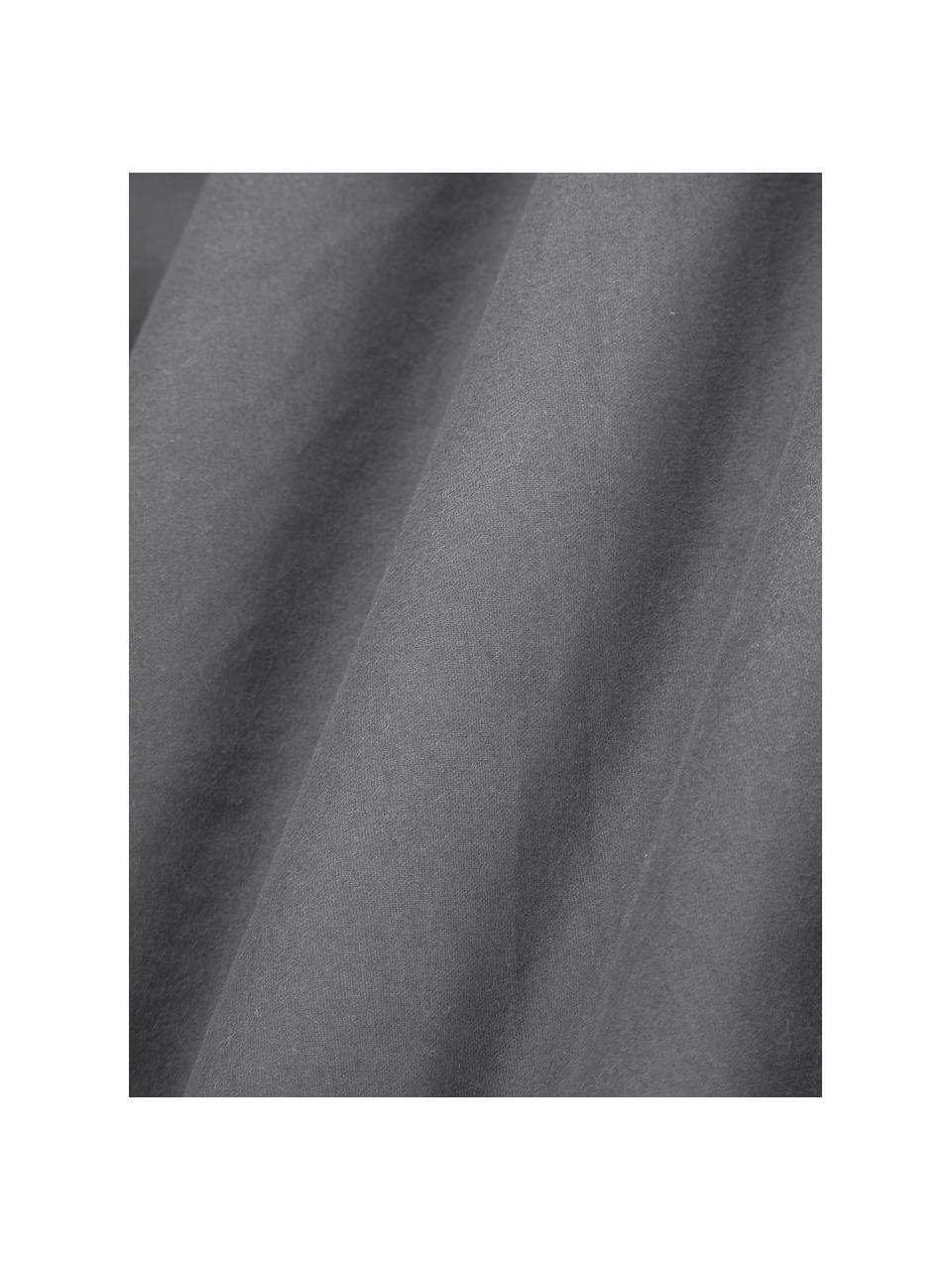 Drap-housse en flanelle pour sommier tapissier Biba, Gris foncé, larg. 200 x long. 200 cm, haut. 35 cm