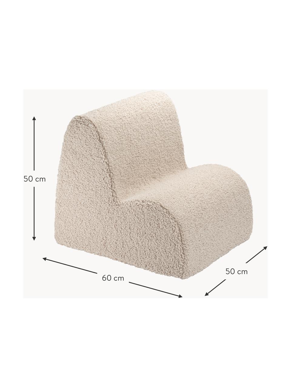 Fauteuil en peluche pour enfant Cloud, Peluche beige clair, larg. 50 x prof. 60 cm