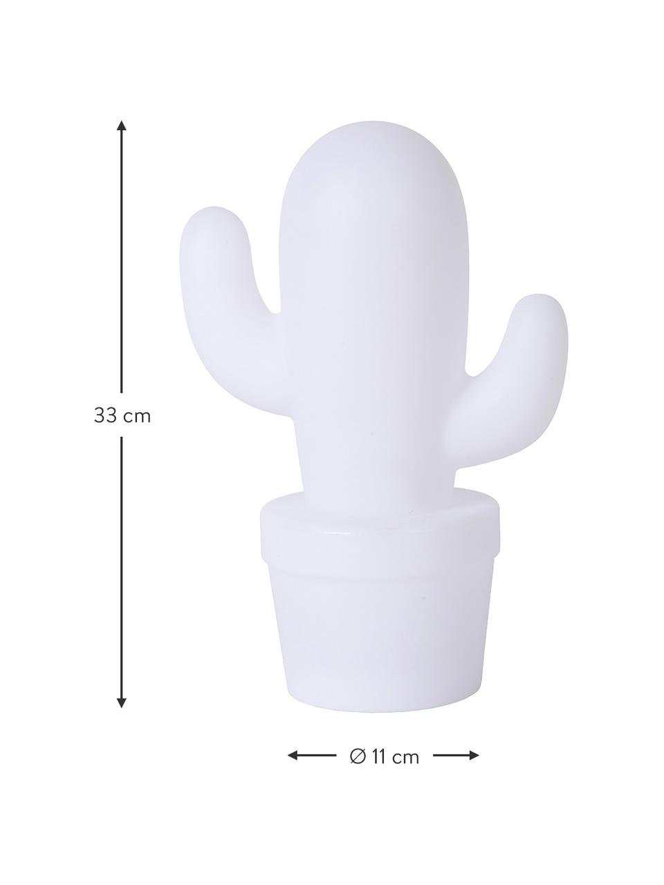 Mobile dimmbare LED-Außentischlampe Cactus, Weiß, Ø 11 x H 33 cm