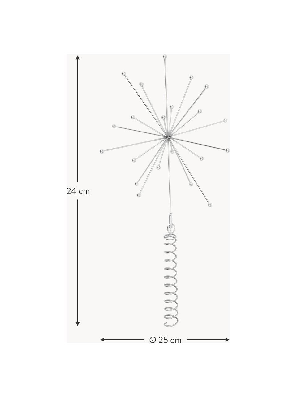 Špice na vánoční stromeček Christmas, Potažená nerezová ocel, Stříbrná, Š 25 cm, V 24 cm