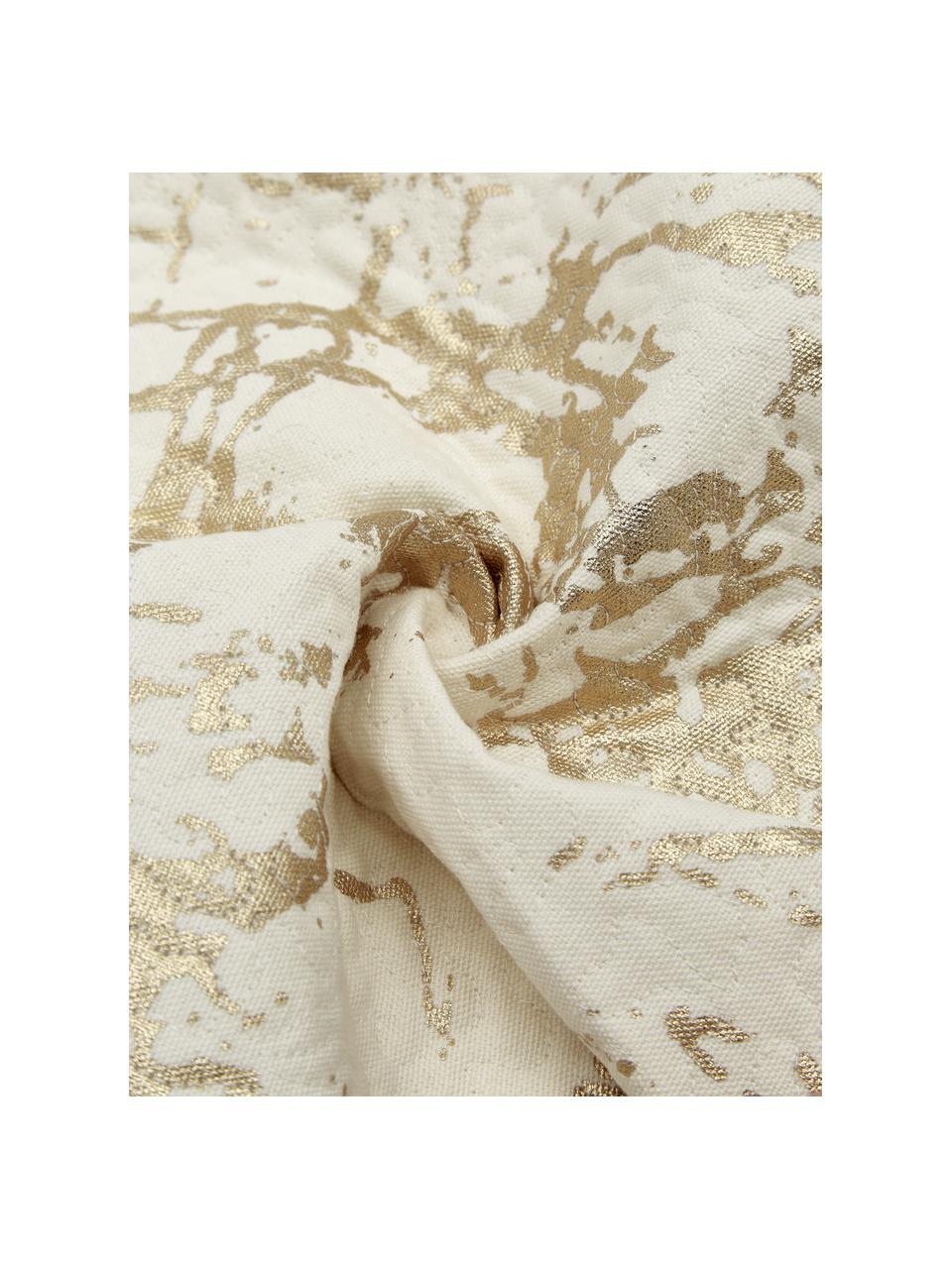 Cojín Quilted, con relleno, Funda: 100% algodón, Blanco crudo, dorado, An 45 x L 45 cm