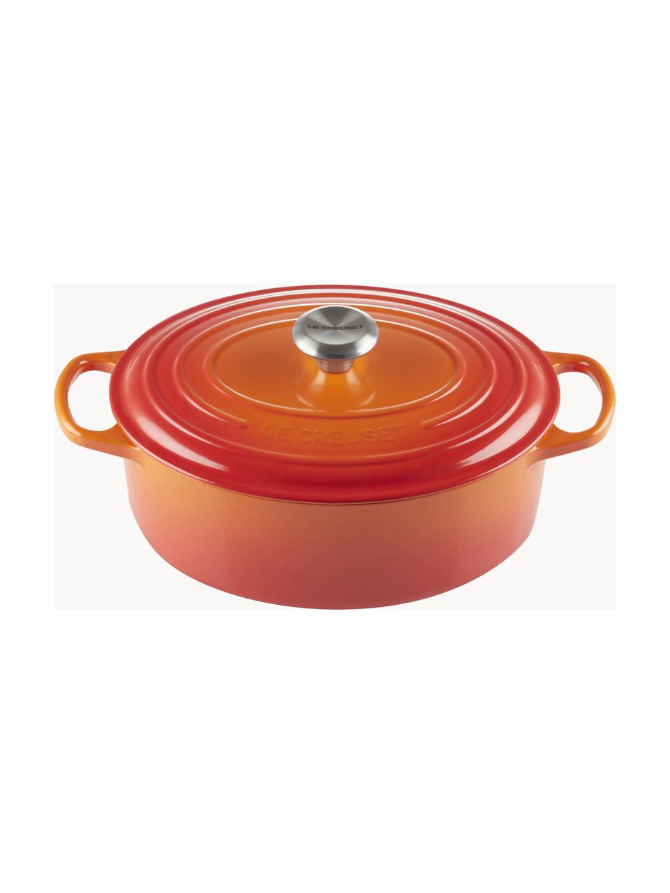 Cocotte Signature, Asas: acero inoxidable, Rojo naranja, An 35 x F 22 cm