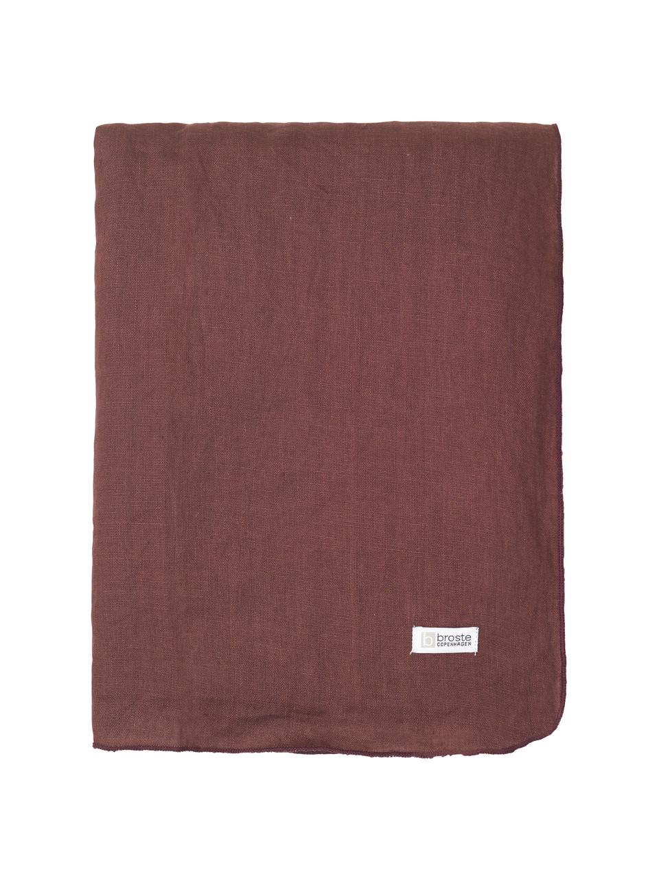 Serviette Gracie aus Öko-Leinen in Dunkelrot, 100% Leinen, Dunkelrot, 45 x 45 cm