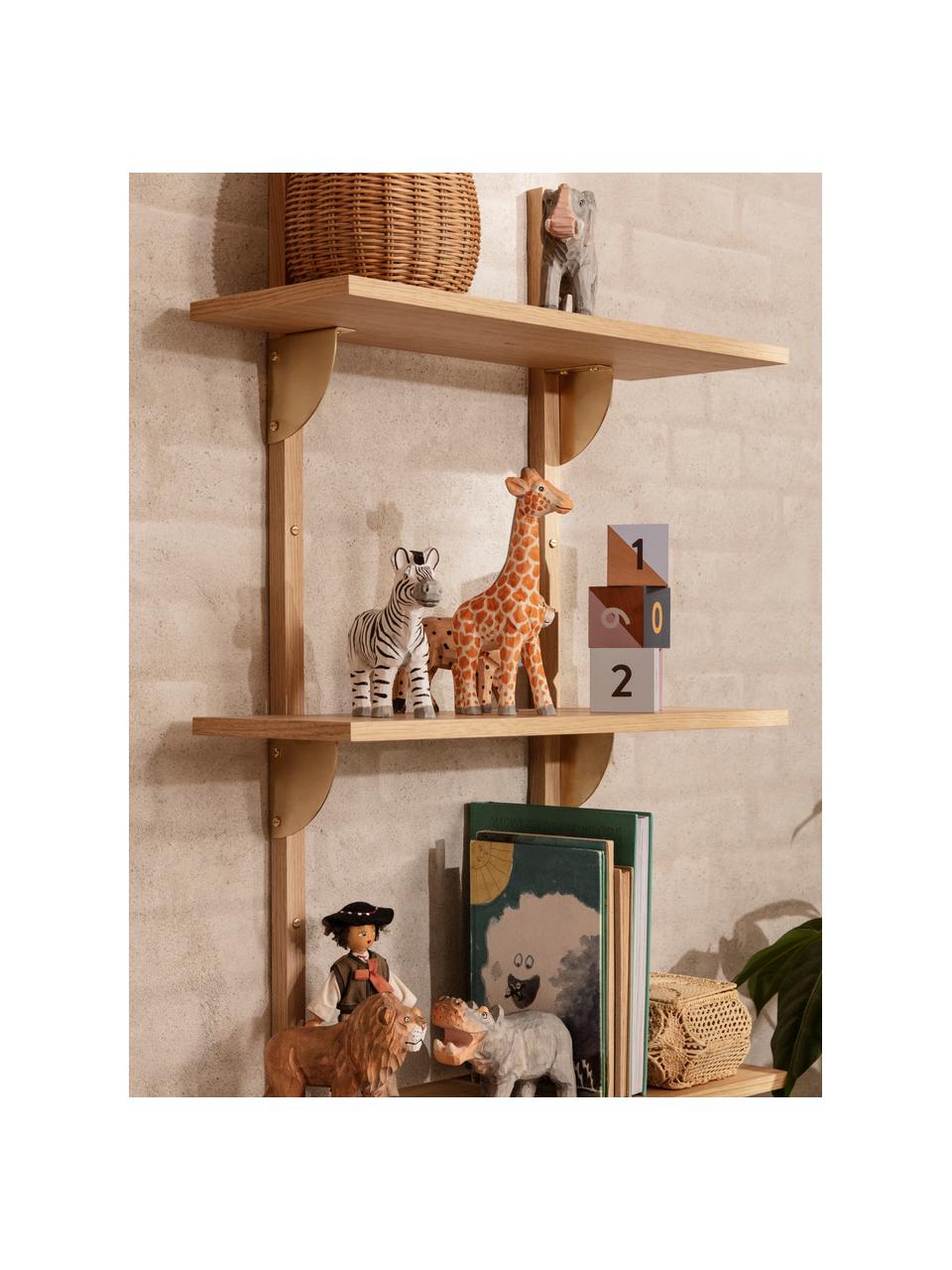 Girafe de jeu artisanale Animal, Bois de tremble, Orange, jaune, larg. 13 x haut. 22 cm