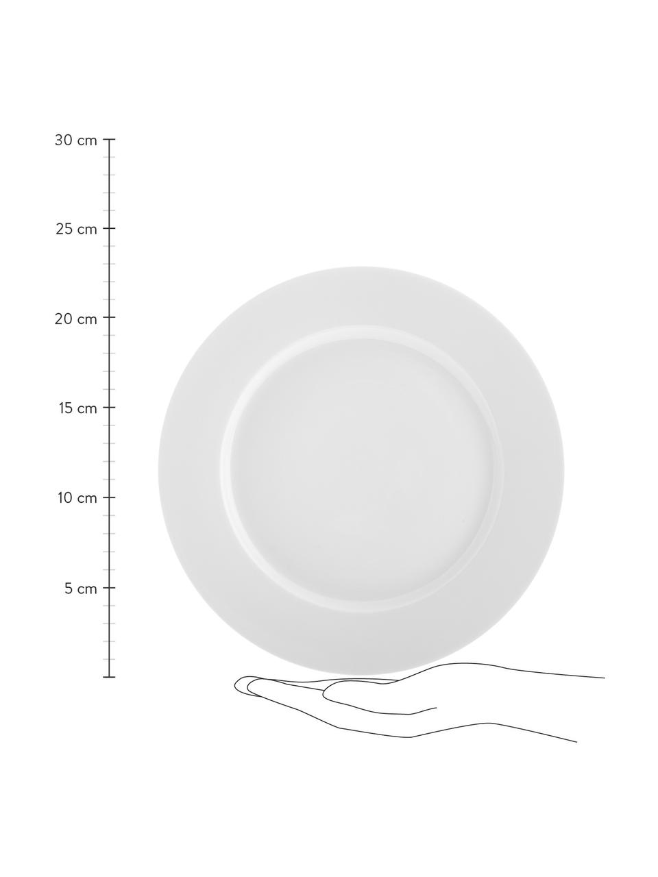 Talerz śniadaniowy z porcelany Delight Classic, 2 szt., Porcelana, Biały, Ø 23 cm