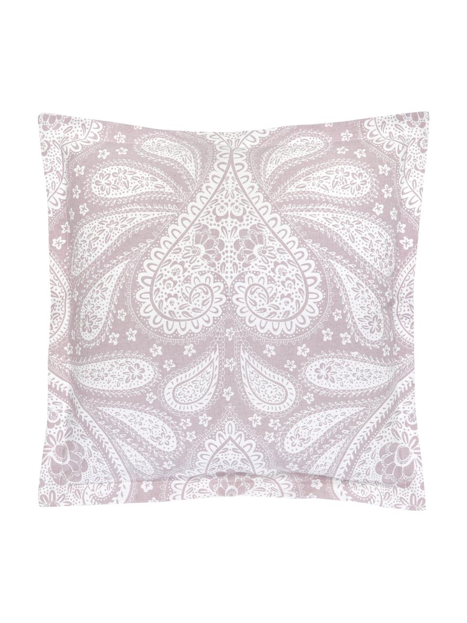 Povlak na polštář z organické bavlny s paisley vzorem Manon, 100 % bio bavlna, s certifikátem GOTS, Fialová, Š 45 cm, D 45 cm