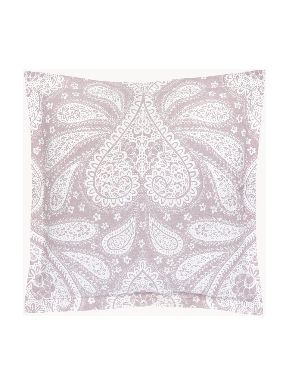 Housse de coussin 45x45 motif paisley Manon, 100 % coton bio, certifié GOTS, Lilas, larg. 45 x long. 45 cm