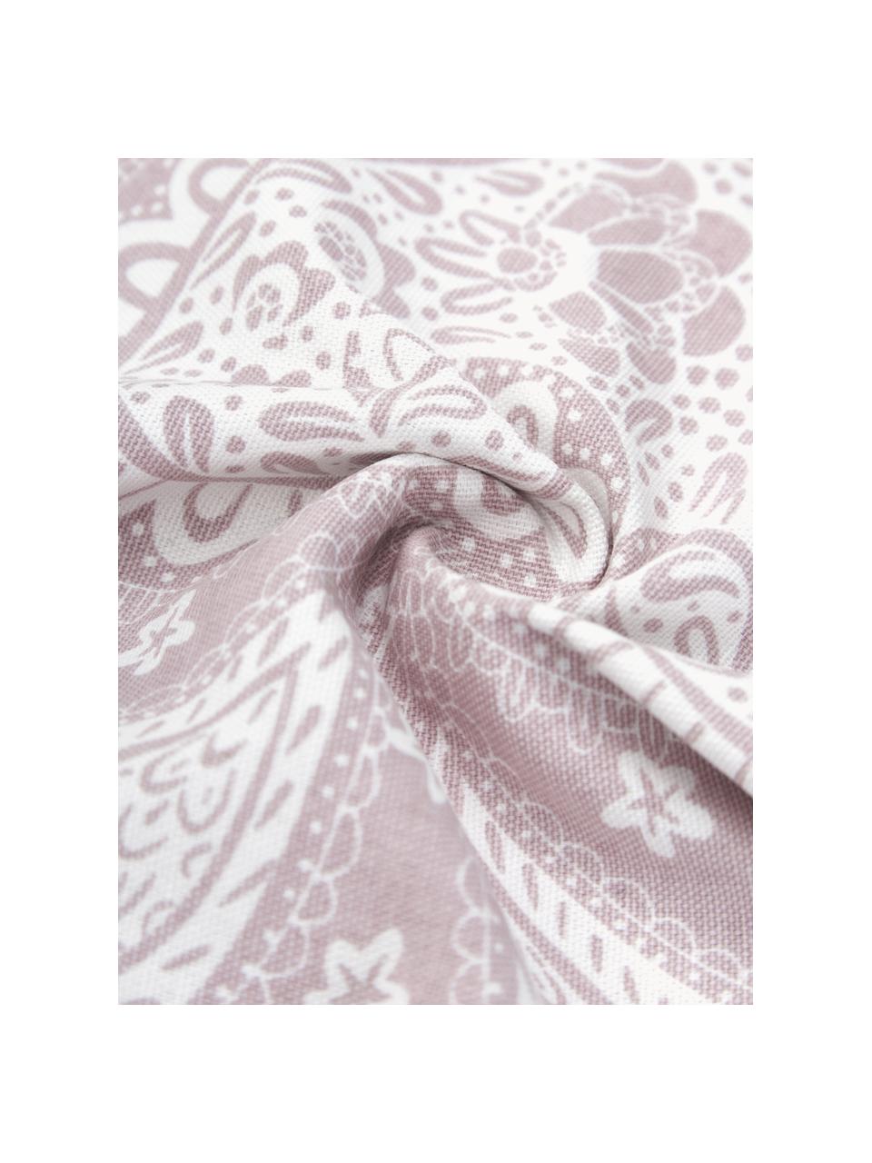 Housse de coussin 45x45 motif paisley Manon, 100 % coton bio, certifié GOTS, Lilas, larg. 45 x long. 45 cm