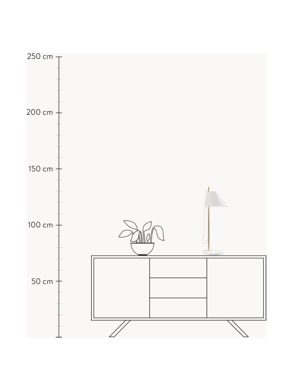 Lampa stołowa LED z funkcją przyciemniania Yuh, Stelaż: mosiądz szczotkowany, Biały, marmurowy, mosiężny, Ø 20 x 61 cm