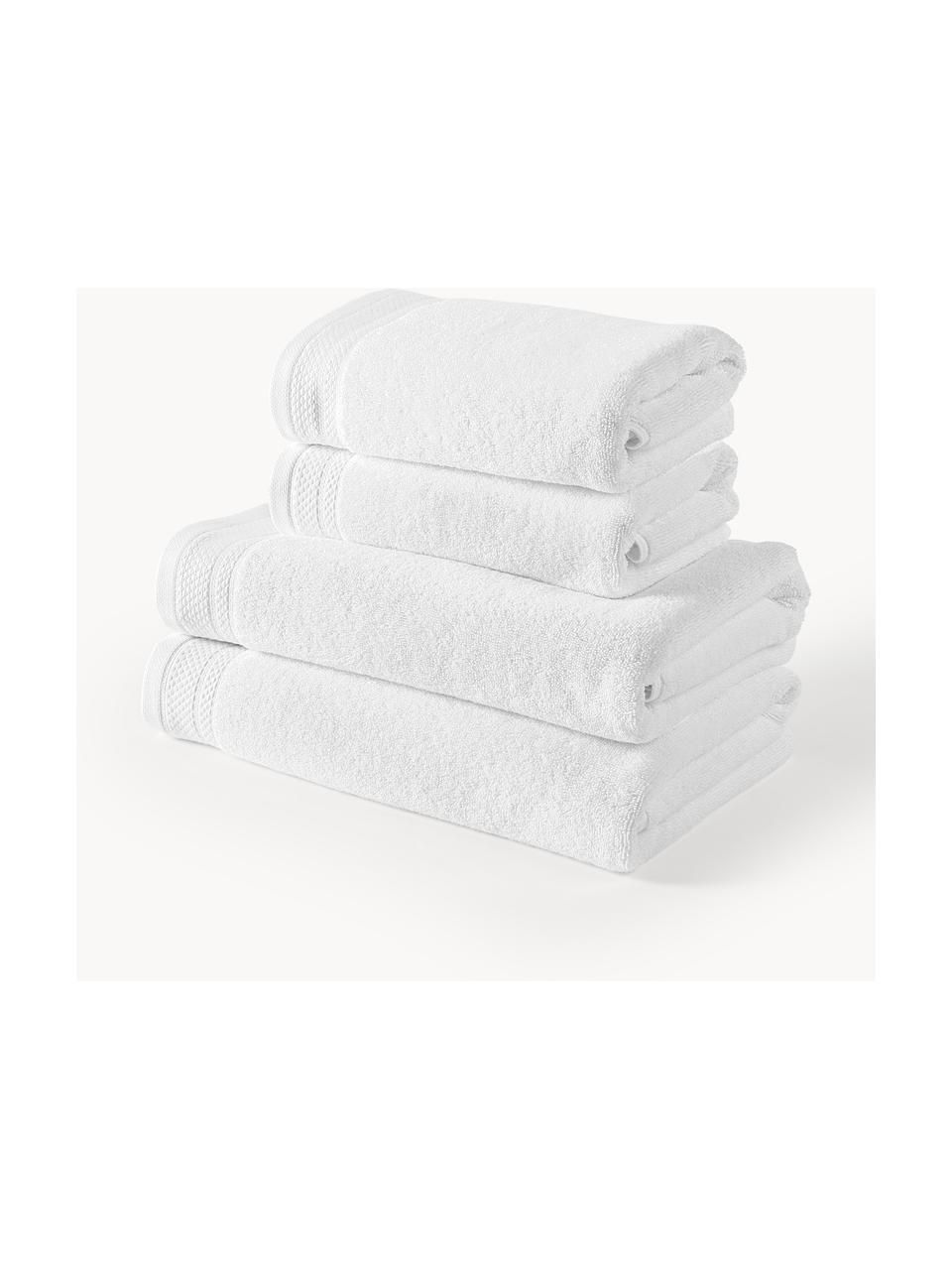 Handtuch-Set Premium aus Bio-Baumwolle, in verschiedenen Setgrössen, 100 % Bio-Baumwolle, GOTS-zertifiziert (von GCL International, GCL-300517)
Schwere Qualität, 600 g/m², Weiss, 4er-Set (Handtuch & Duschtuch)