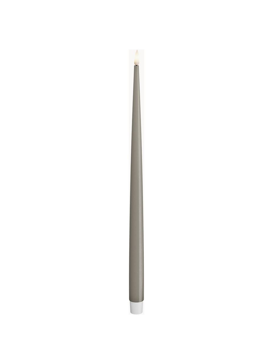 Ręcznie wykonana świeca stołowa LED Real Flame, W 38 cm, 2 szt., Tworzywo sztuczne z powłoką żywiczną, Greige, W 38 cm