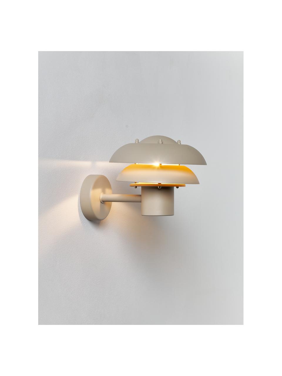 Outdoor wandlamp Kurnos, Diffuser: kunststof, Beige, Ø 26 x H 18 cm