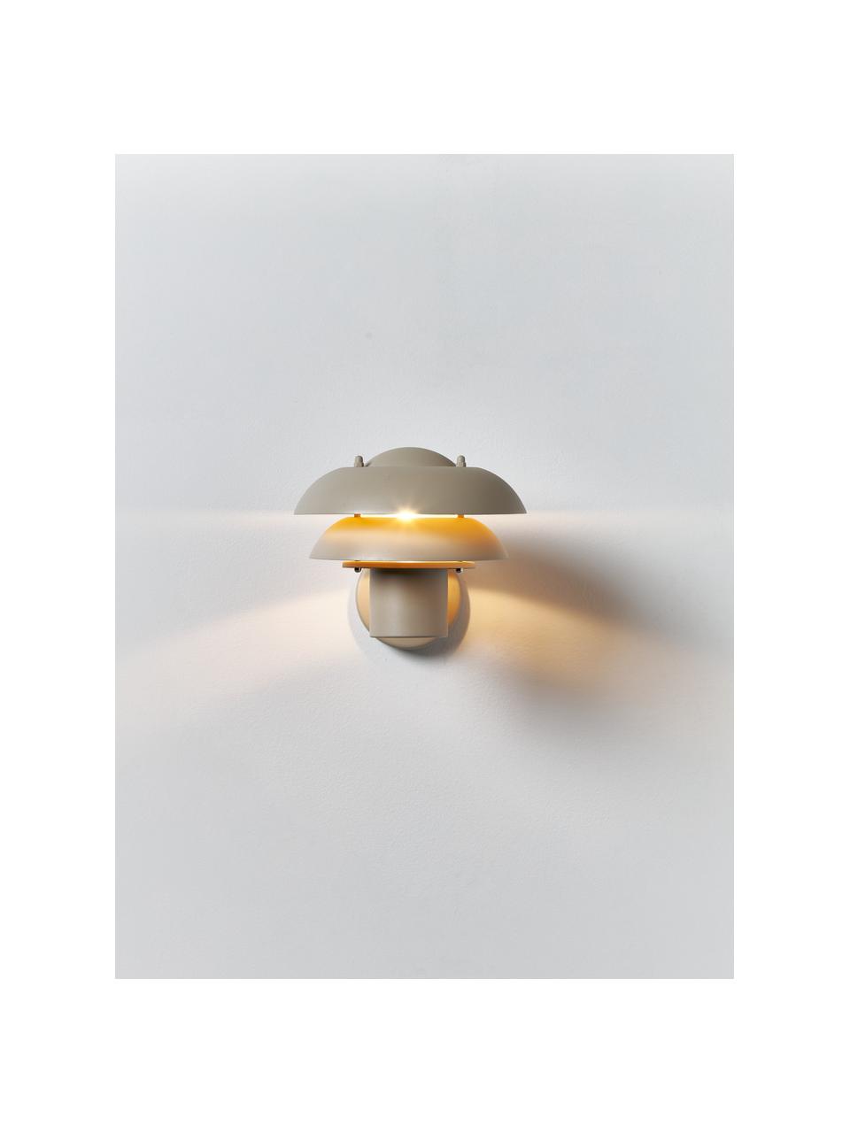 Outdoor wandlamp Kurnos, Diffuser: kunststof, Beige, Ø 26 x H 18 cm