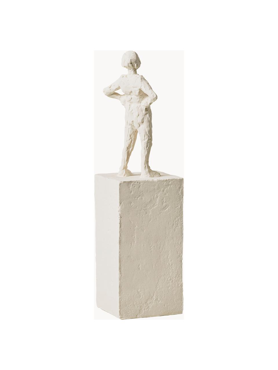Objet décoratif Astro: Löwe, Grès cérame, Blanc cassé, larg. 8 x haut. 30 cm