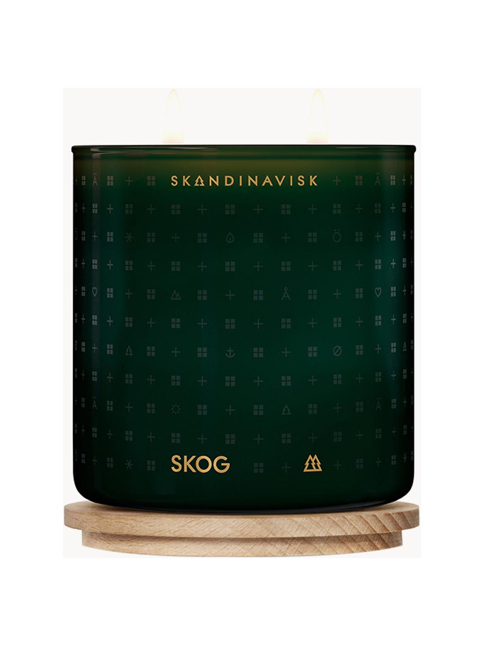 Dvojknôtová vonná sviečka Skog (ihličie, šišky, brezová šťava), Ihličie, jedľové šišky, brezová miazga, Ø 10 x V 16 cm