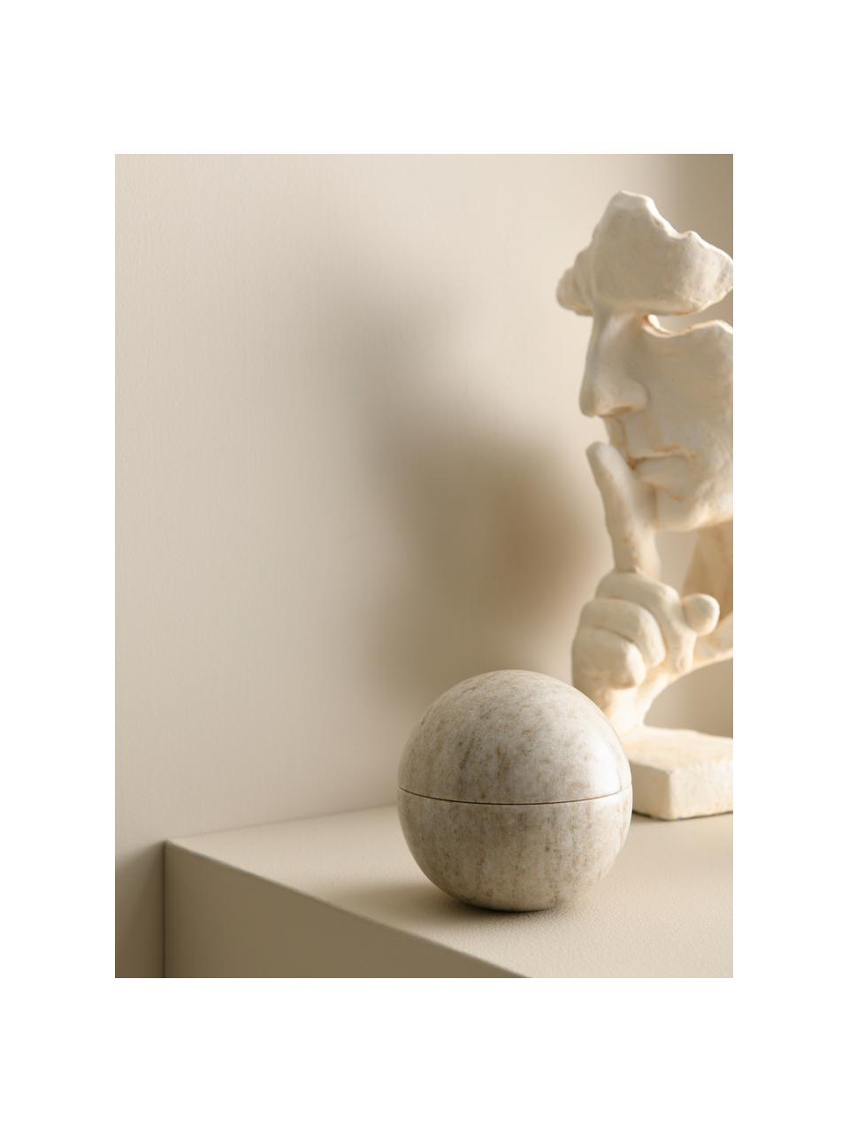 Portagioielli piccolo in marmo Boel, Marmo, Beige, Ø 10 x Alt. 10 cm