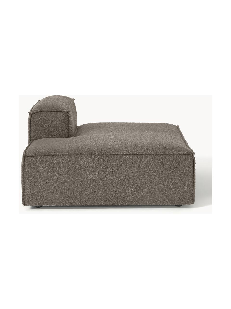 Chaise longue module Lennon uit bouclé, Bekleding: bouclé (100% polyester) M, Frame: massief grenenhout, multi, Poten: kunststof Dit product is , Bouclé greige, B 150 x D 119 cm, rugleuning rechts