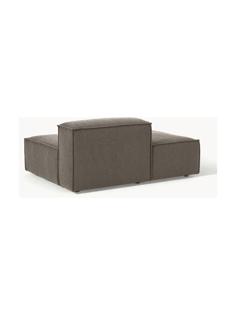 Chaise longue module Lennon uit bouclé, Bekleding: bouclé (100% polyester) M, Frame: massief grenenhout, multi, Poten: kunststof Dit product is , Bouclé greige, B 150 x D 119 cm, rugleuning rechts